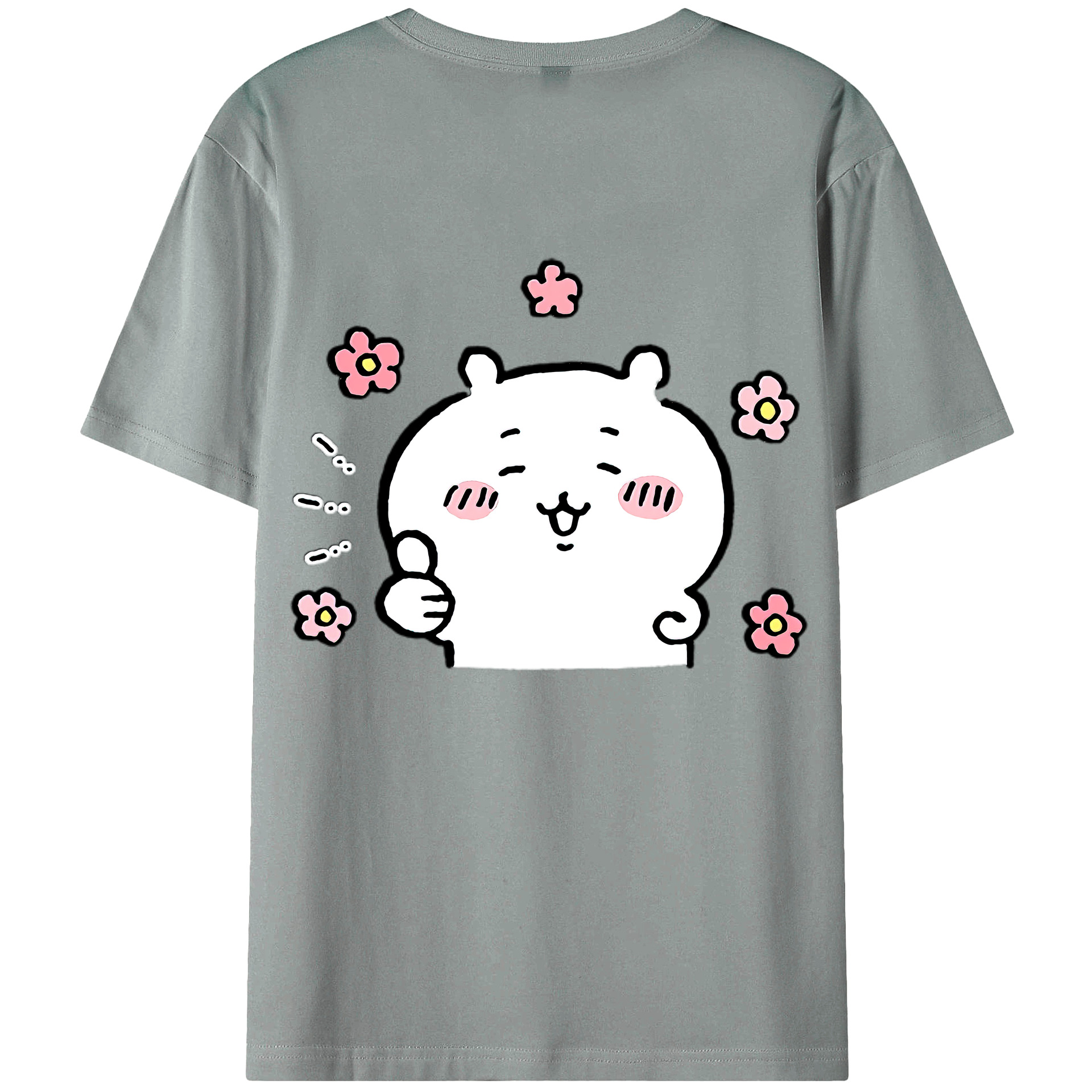 （画像用） ちいかわ ちいかわ Chii-kawa chiikawa 綿100％ メンズ半袖Tシャツ（バックプリント） 通気性